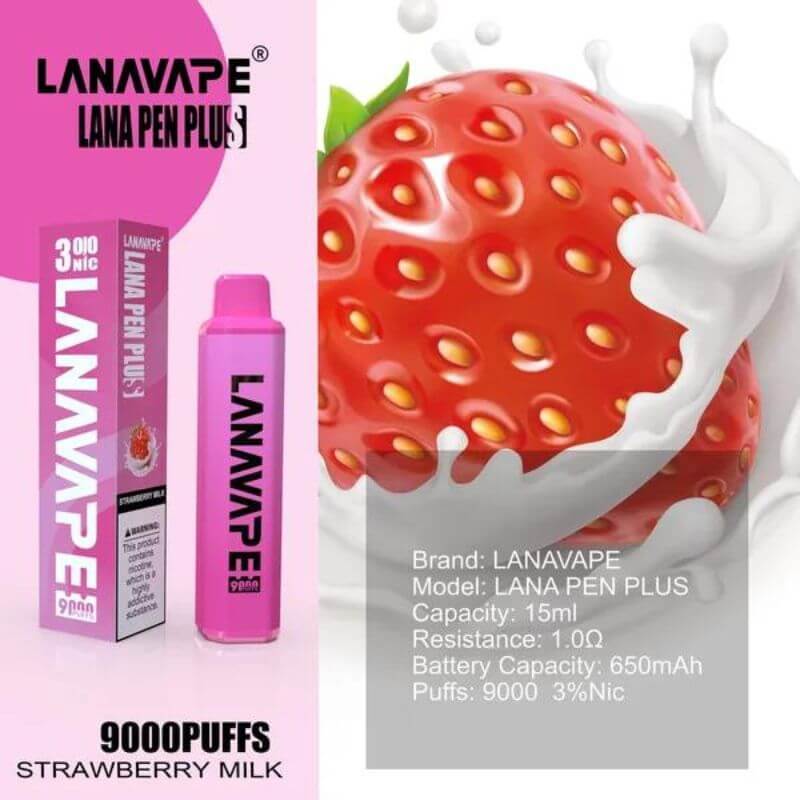 SGVape-LANA-PEN-PLUS-9000-STRAWBERRY-MILK-SG-Vape-Party