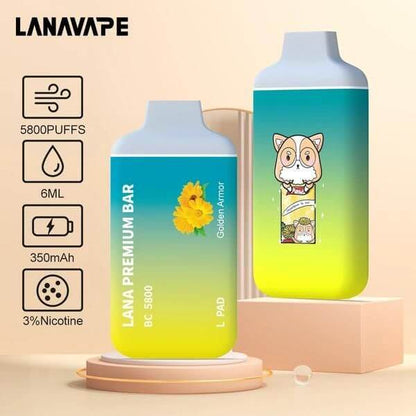 SGVape-LANA-PREMIUM-BAR-5800-PUFFS-GOLDEN-ARMOR-SG-Vape-Party