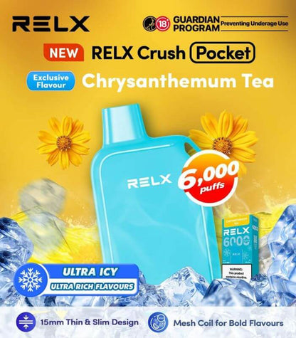 SGVape-RELX-CRUSH-POCKET-6000-CHRYSANTHEMUM-TEA-SG-Vape-Party