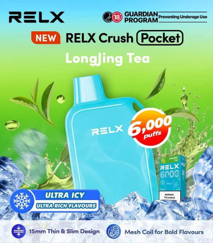 SGVape-RELX-CRUSH-POCKET-6000-LONG-JING-TEA-SG-Vape-Party