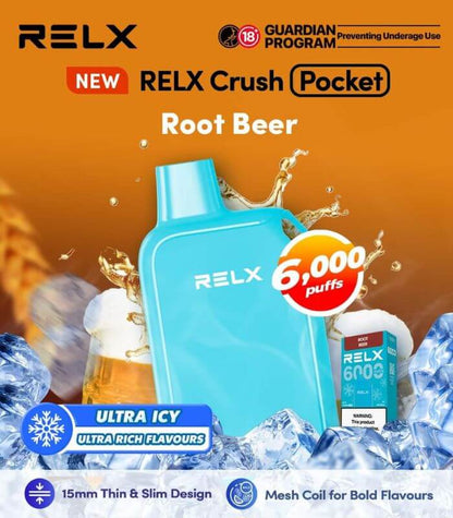 SGVape-RELX-CRUSH-POCKET-6000-ROOT-BEER-SG-Vape-Party