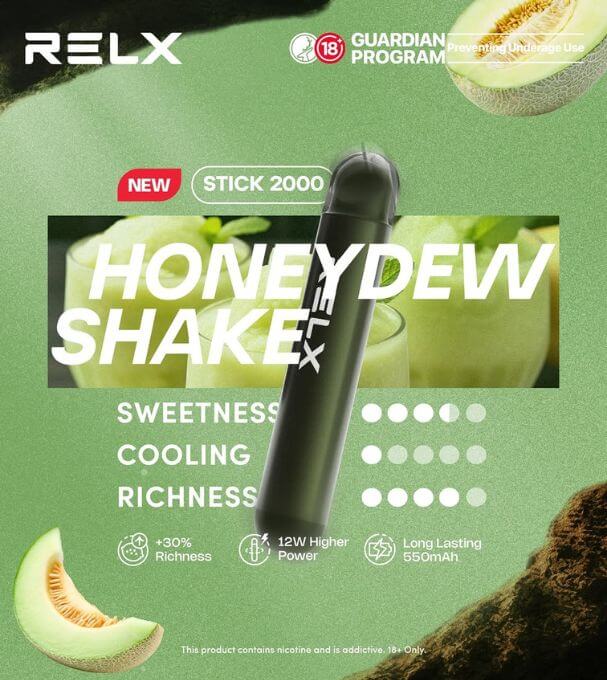 SGVape-RELX-STICK-2K-HONEYDEW-SHAKE-SG-Vape-Party