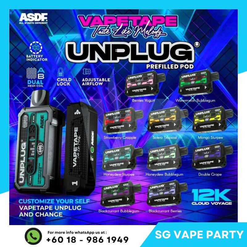 SGVape-VAPETAPE-UNPLUG-12000-Puffs-SG-Vape-Party