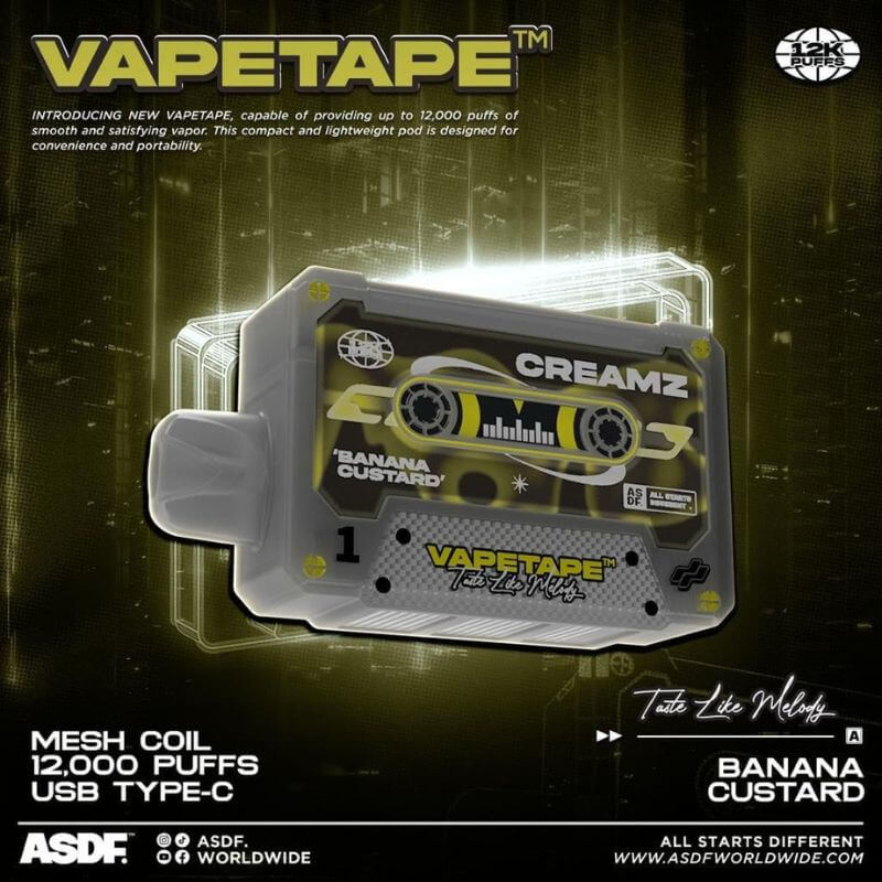 SGVape-VAPETAPE 12000 BANANA CUSTARD