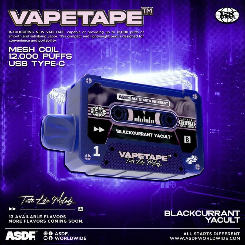 SGVape-VAPETAPE 12000 BLACKCURRANT YACULT