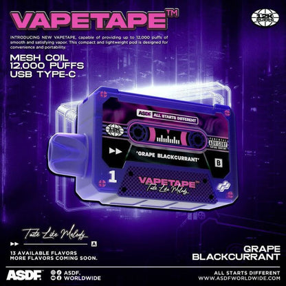 SGVape-VAPETAPE 12000 GRAPE BLACKCURRANT