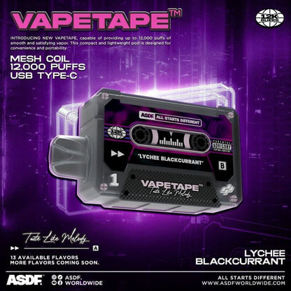 SGVape-VAPETAPE 12000 LYCHEE BLACKCURRANT