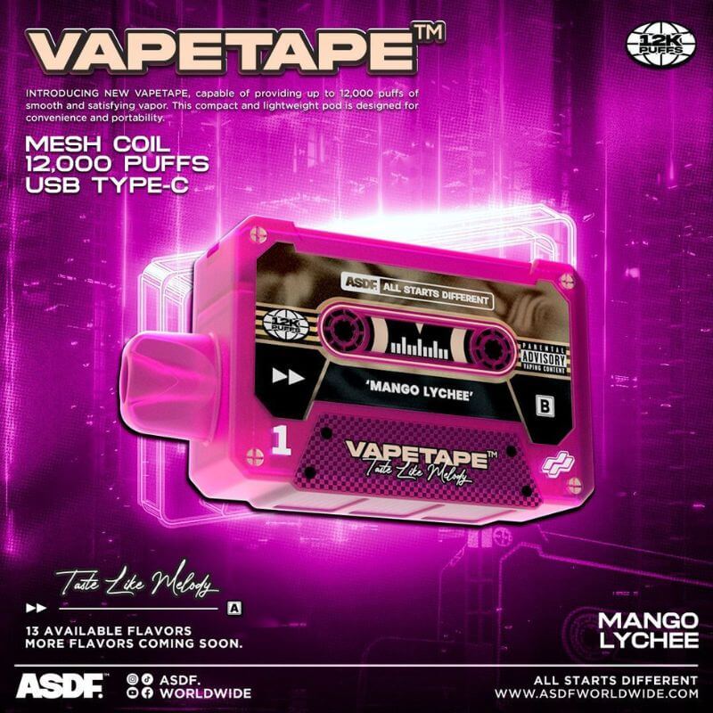 SGVape-VAPETAPE 12000 MANGO LYCHEE