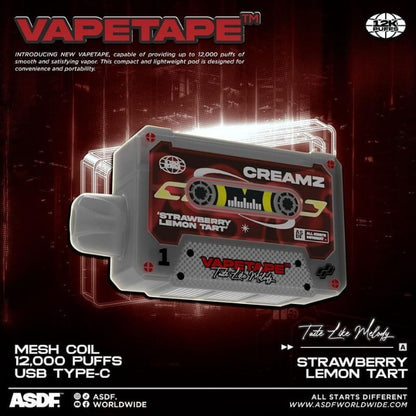 SGVape-VAPETAPE 12000 STRAWBERRY LEMON TART